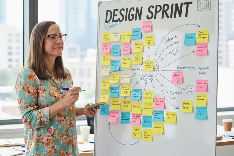 Clare Dygert leads a design session