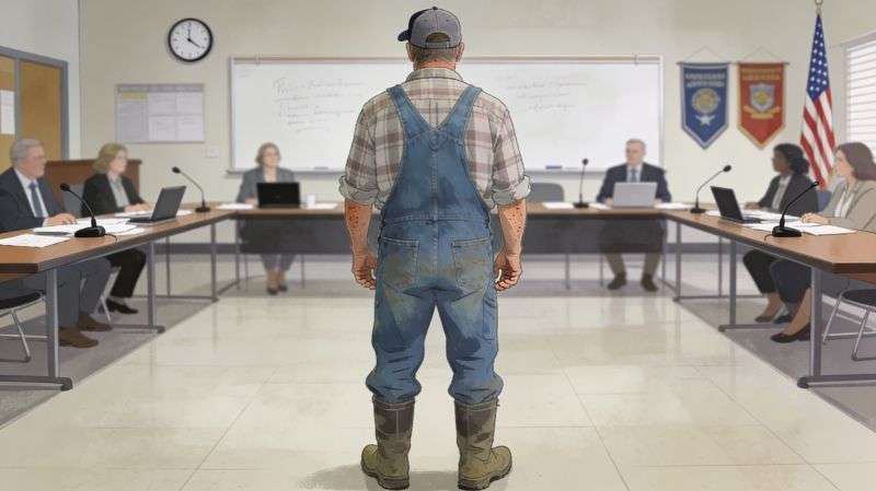 Addressing the school board