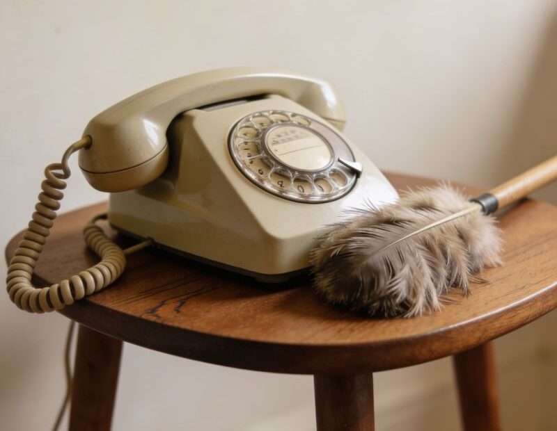 Telephone and duster